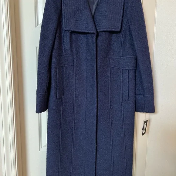 Kenneth Cole nwt blue purple midi coat- large - Picture 1 of 10